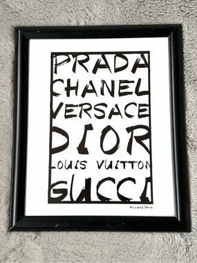 FAIRCHILD PARIS Designer Logo Wall Art Print — Black & White